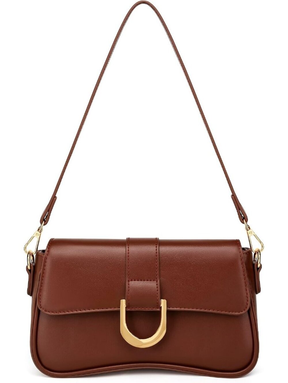 Women's Brown Small Cute Purse Retro Clutch Underarm Hobo Shoulder Bag